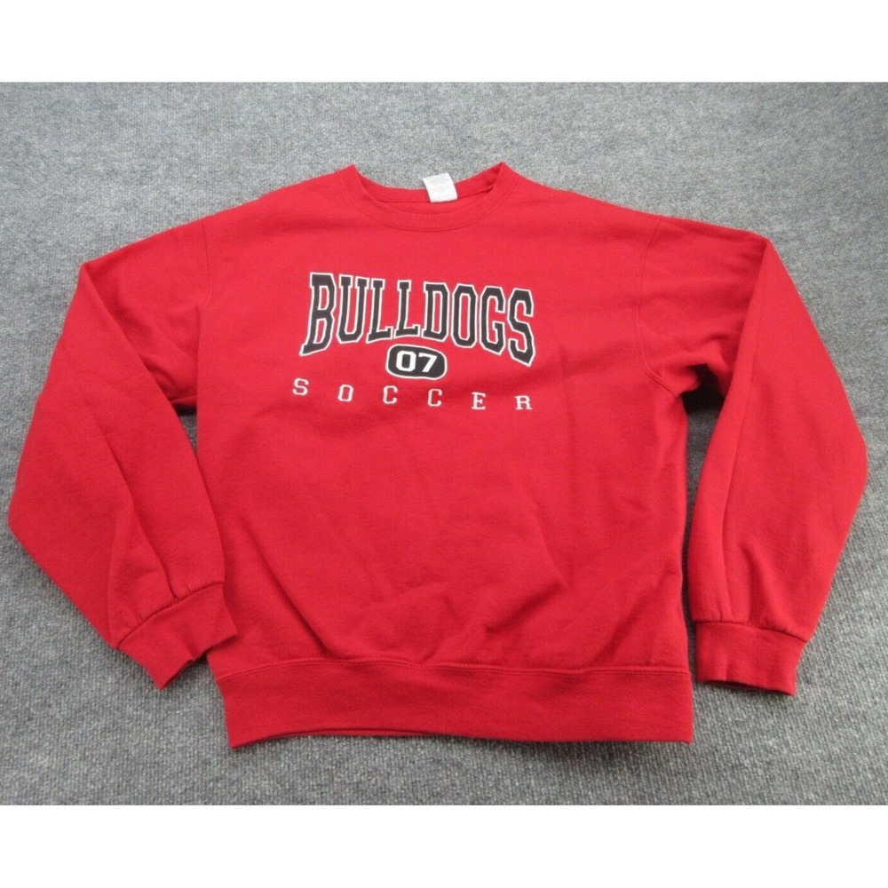 Jerzees Mens Sweatshirt Regular Red Bulldogs Soccer 07 Graphic Pullover Medium
